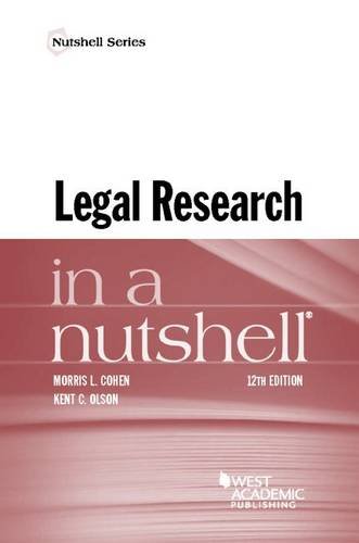 Imagen de archivo de Legal Research in a Nutshell (Nutshells) a la venta por ThriftBooks-Atlanta