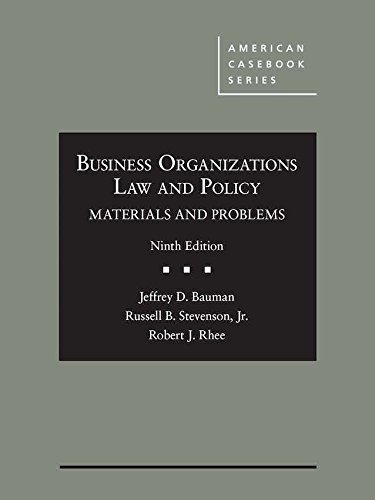 Beispielbild fr Business Organizations Law and Policy: Materials and Problems (American Casebook Series) zum Verkauf von BooksRun