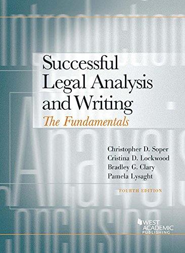 Stock image for Successful Legal Analysis and Writing: The Fundamentals (Coursebook) for sale by Books Unplugged