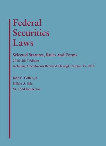 Imagen de archivo de Federal Securities Laws: Selected Statutes, Rules and Forms a la venta por HPB-Red