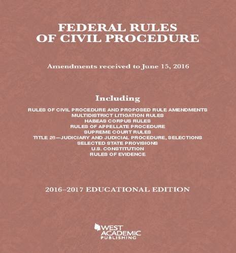Federal Rules Of Civil Procedure Selected Statutes By