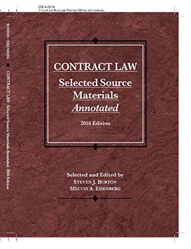 Imagen de archivo de Contract Law, Selected Source Materials Annotated (Selected Statutes) a la venta por GF Books, Inc.