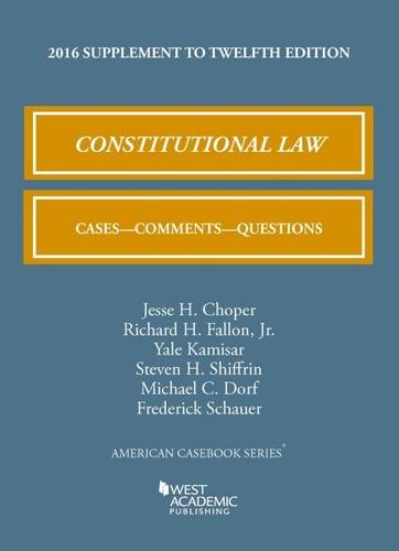 Beispielbild fr Constitutional Law : Cases, Comments, and Questions zum Verkauf von Better World Books