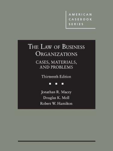 Imagen de archivo de The Law of Business Organizations, Cases, Materials, and Problems (American Casebook Series) a la venta por BooksRun