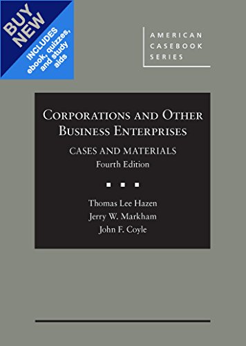 Stock image for Corporations and Other Business Enterprises, Cases and Materials - CasebookPlus (American Casebook Series) for sale by HPB-Red