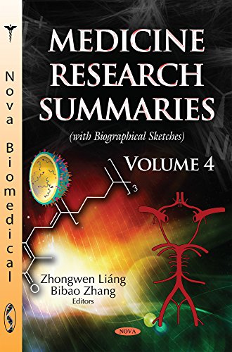Beispielbild fr Medicine Research Summaries Volume 4 Volume 4 with Biographical Sketches zum Verkauf von PBShop.store US