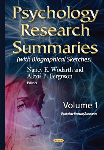 Stock image for Psychology Research Summaries Volume 1 with Biographical Sketches for sale by PBShop.store US