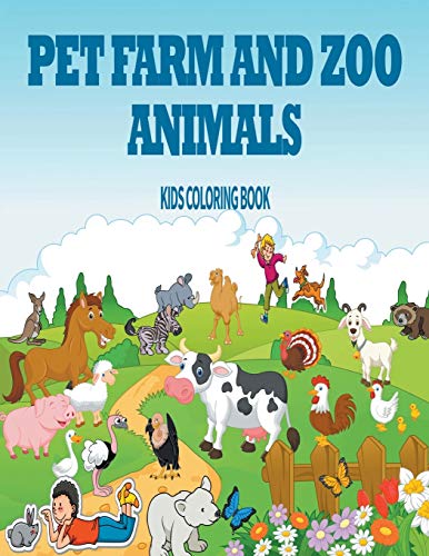 9781635018769: Pet, Farm & Zoo Animals: Kids Coloring Book