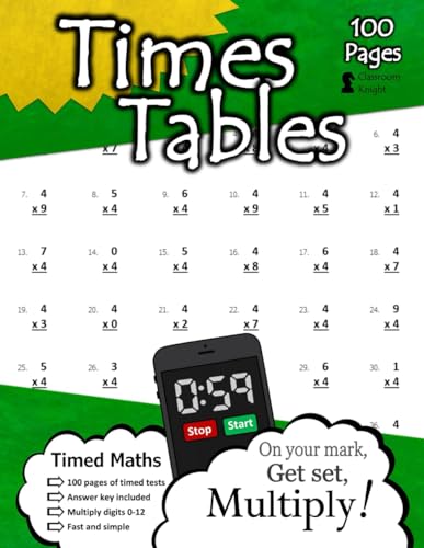 9781635783155: Times Tables: 100 Practice Pages - Timed Tests - Multiplication Math Drills - KS2 Workbook - (Ages 7-11)