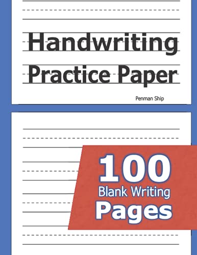 Handwriting Practice Paper  100 Blank Writing Pages   For Students Learning to Write Letters