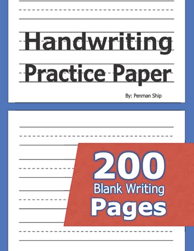 9781635785029: Handwriting Practice Paper: 200 Blank Writing Pages - For Students Learning to Write Letters