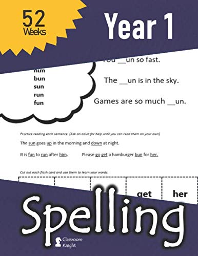9781635785333: Year 1 Spelling: 52 Weeks of Spelling - Vocabulary Sentences (with Answer Key) – High Frequency Sight Words (Flash Cards Included) : Comprehensive ... Vocab, & Reading): Year 1 (Ages 5-6)