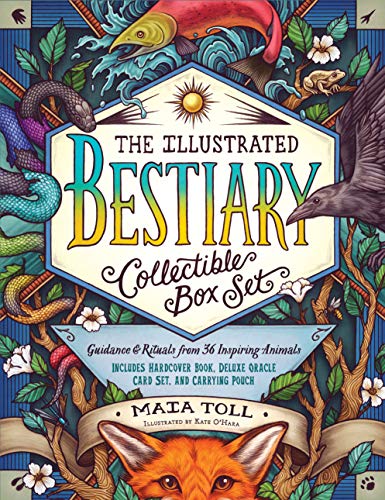 Stock image for The Illustrated Bestiary Collectible Box Set: Guidance and Rituals from 36 Inspiring Animals; Includes Hardcover Book, Deluxe Oracle Card Set, and Carrying Pouch (Wild Wisdom) for sale by Bookoutlet1