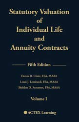 Imagen de archivo de Statutory Valuation of Individual Life and Annuity Contracts, Vol 1 a la venta por Big River Books