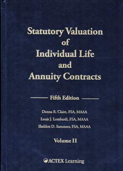Stock image for Statutory Valuation of Individual Life and Annuity Contracts, Vol 2 for sale by Big River Books