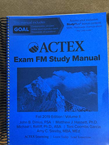 Imagen de archivo de ACTEX EXAM FM STUDY MANUAL a la venta por GreatBookPricesUK