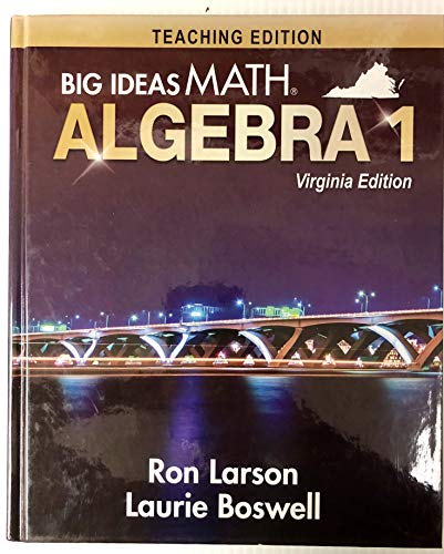 Beispielbild fr Big Ideas MATH ALGEBRA 1 Virginia Edition: Teaching Edition zum Verkauf von TextbookRush