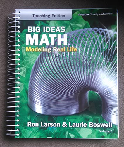 Stock image for Big Ideas Math: Modeling Real Life (Grade K) Teaching Edition Volume 1 for sale by Booksavers of MD