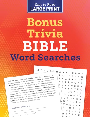 Beispielbild fr Bonus Trivia Bible Word Searches Large Print zum Verkauf von PBShop.store US