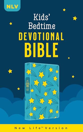 Beispielbild fr The Kids' Bedtime Devotional Bible: Nlv Aqua Stars, Leather Imitation zum Verkauf von BooksRun