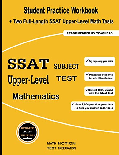Beispielbild fr SSAT Upper-Level Subject Test Mathematics: Student Practice Workbook + Two Full-Length SSAT Upper-Level Math Tests zum Verkauf von ThriftBooks-Dallas