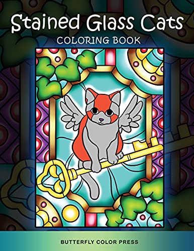 Imagen de archivo de Stained Glass Cats Coloring Book: Adult Coloring Book with Amazing Designs for Relaxation and Fun a la venta por Big River Books