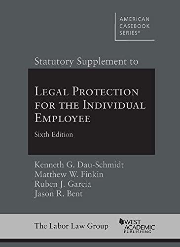 Imagen de archivo de Statutory Supplement to Legal Protection for the Individual Employee (American Casebook Series) a la venta por Richard J Barbrick