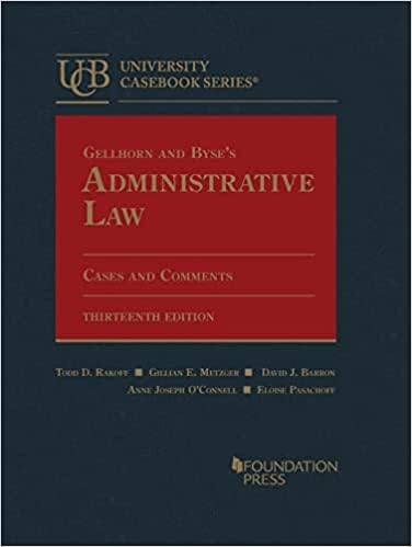 Beispielbild fr Gellhorn and Byse's Administrative Law, Cases and Comments (University Casebook Series) zum Verkauf von BooksRun
