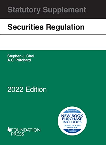 Beispielbild fr Securities Regulation Statutory Supplement, 2022 Edition (Selected Statutes) zum Verkauf von BooksRun