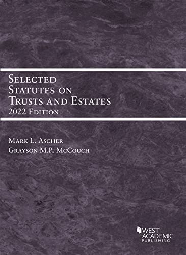 Beispielbild fr Selected Statutes on Trusts and Estates, 2022 zum Verkauf von Front Cover Books