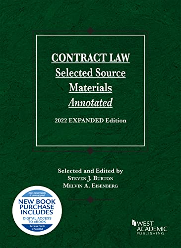Beispielbild fr Contract Law, Selected Source Materials Annotated, 2022 Expanded Edition (Selected Statutes) zum Verkauf von BooksRun