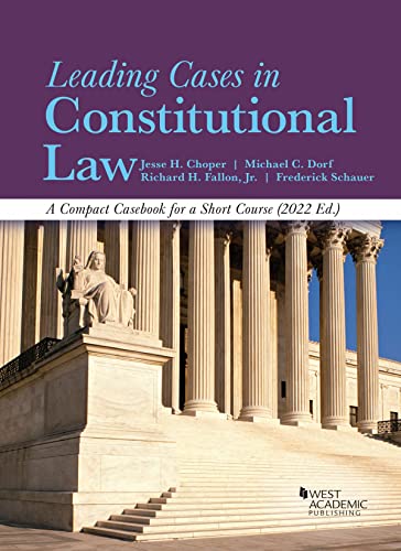 Stock image for Leading Cases in Constitutional Law, A Compact Casebook for a Short Course, 2022 (American Casebook Series) for sale by BooksRun