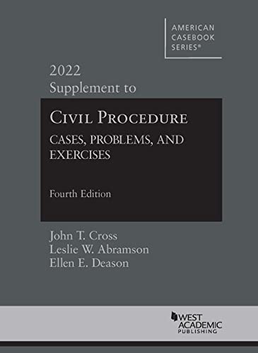 Beispielbild fr Civil Procedure: Cases, Problems, and Exercises, 4th, 2022 Supplement (American Casebook Series) zum Verkauf von SecondSale