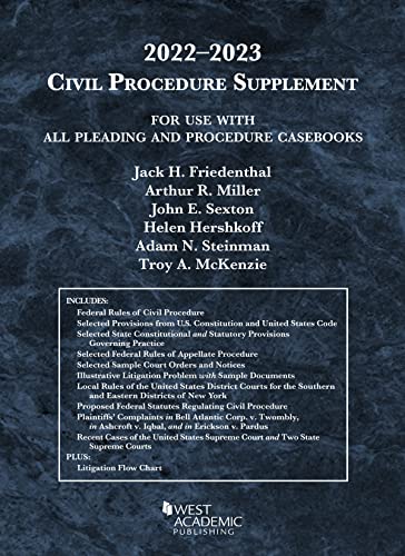 Stock image for Civil Procedure Supplement, for Use with All Pleading and Procedure Casebooks, 2022-2023 (American Casebook Series) for sale by Irish Booksellers