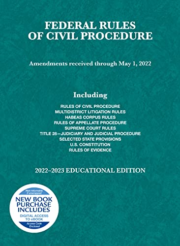 Stock image for Federal Rules of Civil Procedure, Educational Edition, 2022-2023 (Selected Statutes) for sale by BooksRun