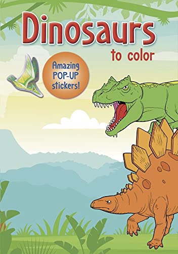 9781637610848: Dinosaurs to color: Amazing Pop-up Stickers