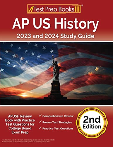 Beispielbild fr AP US History 2023 and 2024 Study Guide: APUSH Review Book with Practice Test Questions for College Board Exam Prep: [2nd Edition] zum Verkauf von BooksRun