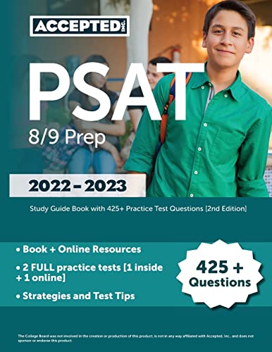 Stock image for PSAT 8/9 Prep 2022-2023: Study Guide Book with 425+ Practice Test Questions [2nd Edition] for sale by HPB-Diamond