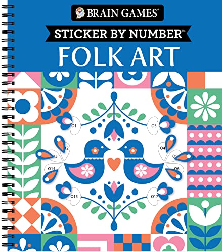 Imagen de archivo de Brain Games - Sticker by Number: Folk Art a la venta por Blackwell's