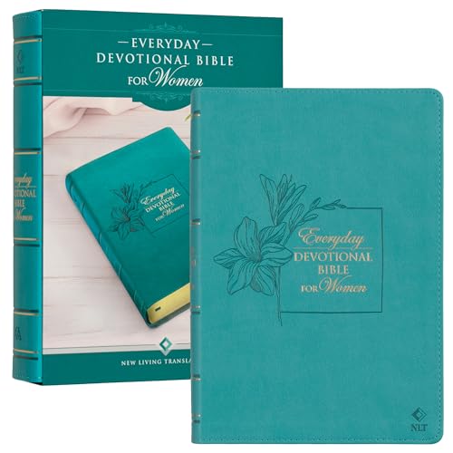 Stock image for NLT Holy Bible Everyday Devotional Bible for Women New Living Translation Vegan Leather, Teal Debossed, Flexible Daily Bible Reading Plan Options for sale by Lakeside Books