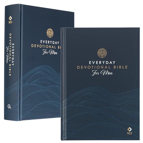 Stock image for NLT Holy Bible Everyday Devotional Bible for Men New Living Translation, Navy Wave, Flexible Daily Bible Reading Plan Options for sale by Lakeside Books