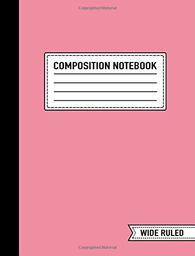 9781640015203: Composition Notebook: Wide Ruled: 7.4” x 9.7” (19cm x 25cm): Matte Pink Lipstick