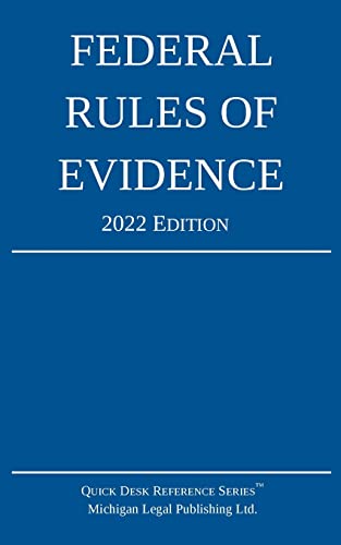 Beispielbild fr Federal Rules of Evidence; 2022 Edition: With Internal Cross-References zum Verkauf von BooksRun