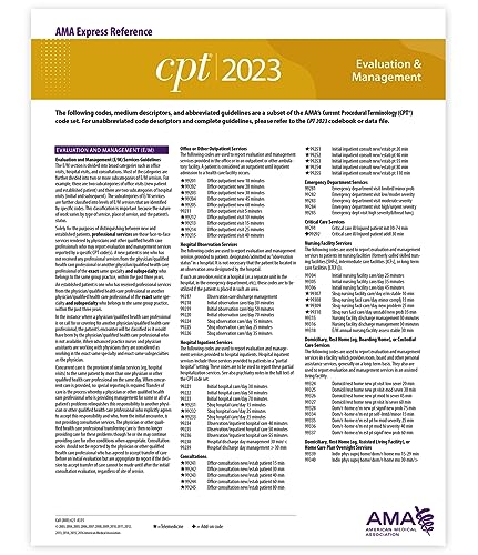 E/M (CPT 2023 Express Reference Coding Card)