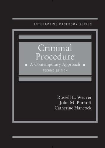 Beispielbild fr Criminal Procedure, a Contemporary Approach zum Verkauf von Better World Books