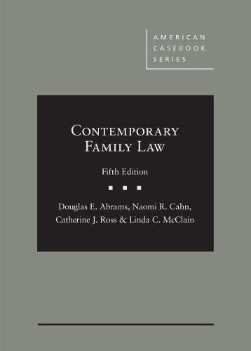 Imagen de archivo de Contemporary Family Law (American Casebook Series) a la venta por Irish Booksellers