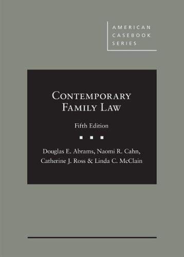Stock image for Contemporary Family Law (American Casebook Series) for sale by Irish Booksellers