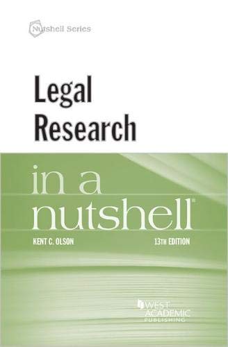 Imagen de archivo de Legal Research in a Nutshell (Nutshells) a la venta por HPB-Red