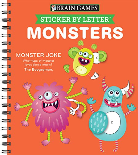 Stock image for Brain Games - Sticker by Letter: Monsters (Sticker Puzzles - Kids Activity Book) for sale by ZBK Books