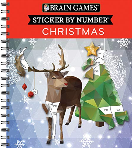Stock image for Brain Games - Sticker by Number: Christmas (28 Images to Sticker - Reindeer Cover): Volume 1 for sale by ThriftBooks-Dallas